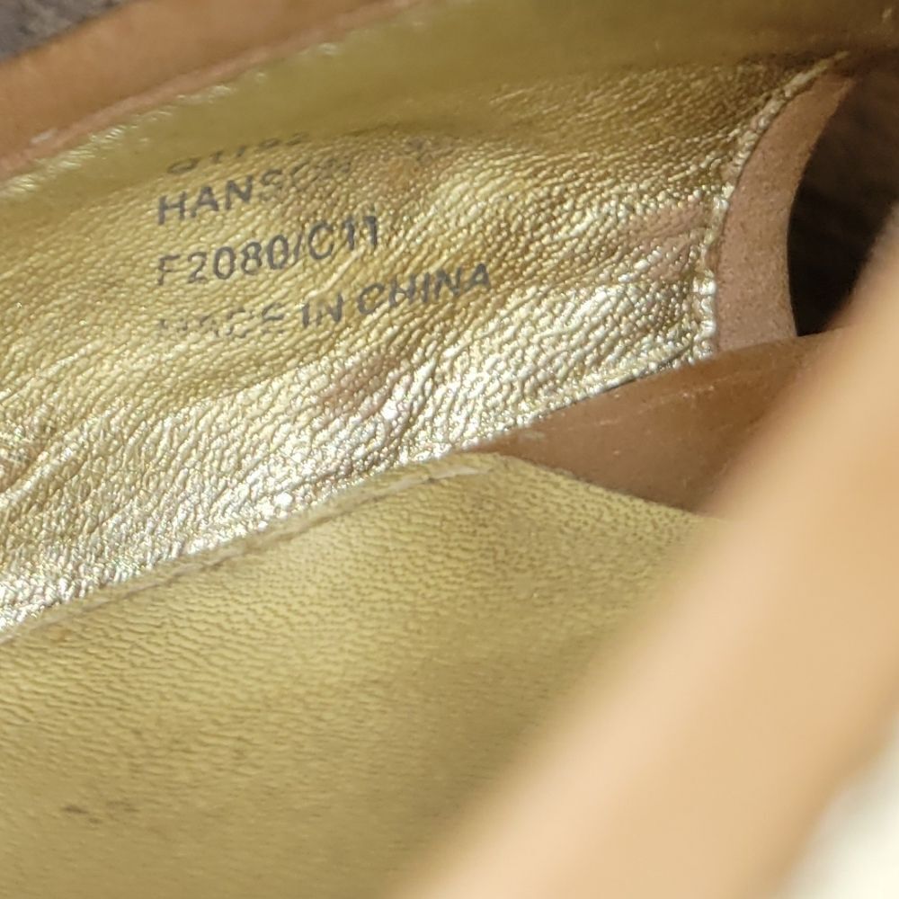 Coach Hanson Jeweled Bling Rhinestone Nude Brown Platform High Wedges Sandals 8 - Picture 11 of 13